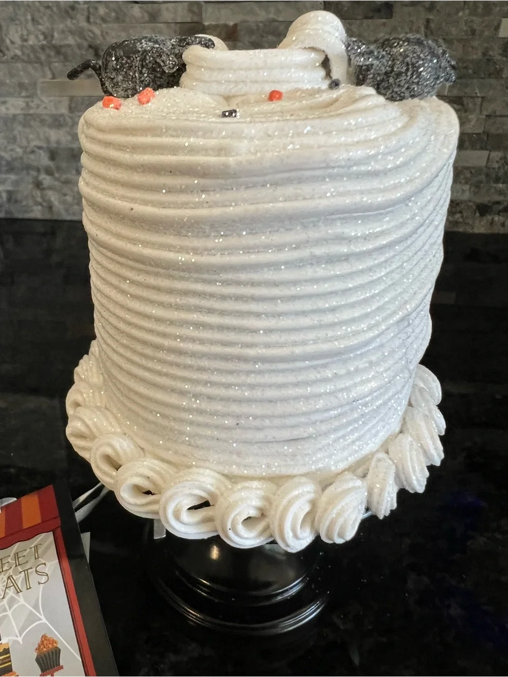 Halloween MUMMY & SPIDERS Faux Cake, 6 inches, Very Realistic & CUTE!!